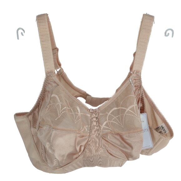 elomi Cate Soft Cup Bra Latte Sheer Embroidered Satin Plus size Curvy Lingerie - Picture 1 of 14